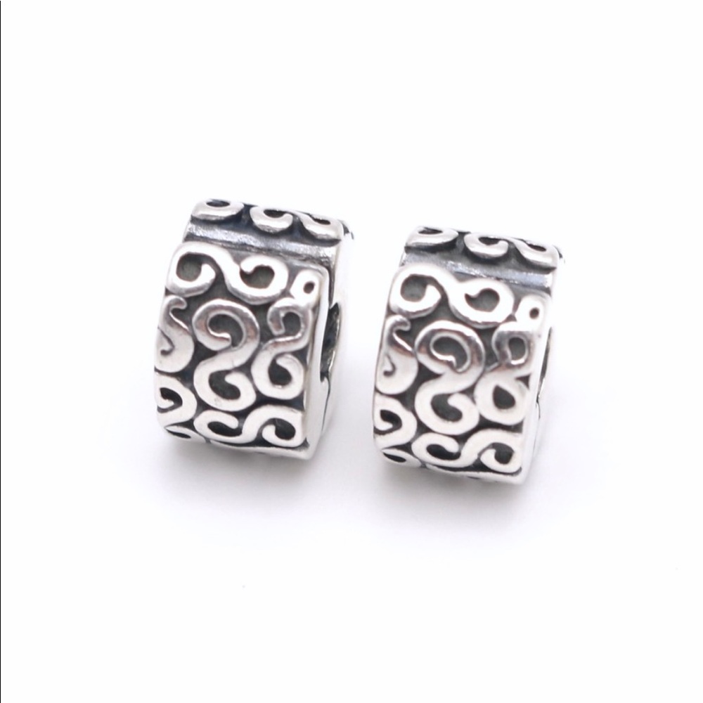 Two Pandora Swirl Clip Charms